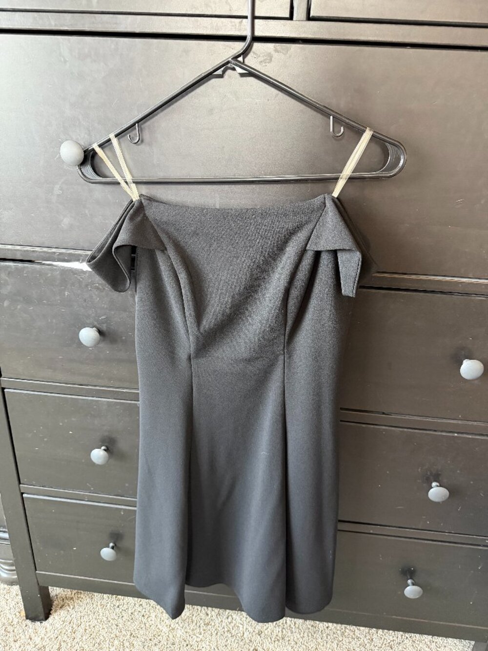 Teeze Me Black off the shoulder Mini Dress
